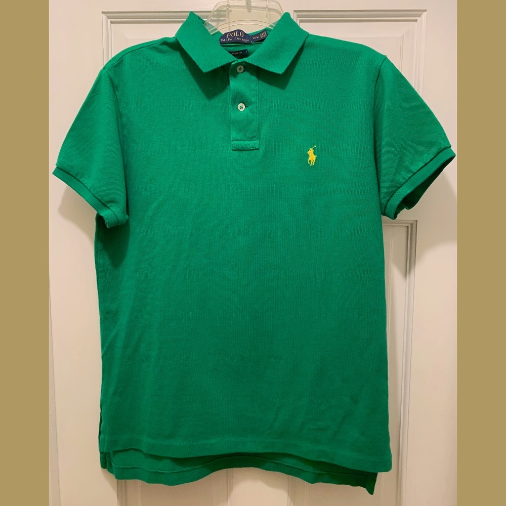 SOLD POLO Ralph Lauren Kelly Green Short Sleeved Polo Shirt - Men's Medium
